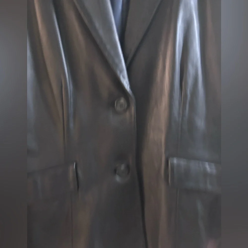 Cole B Genuine Leather Blazer Sz Med